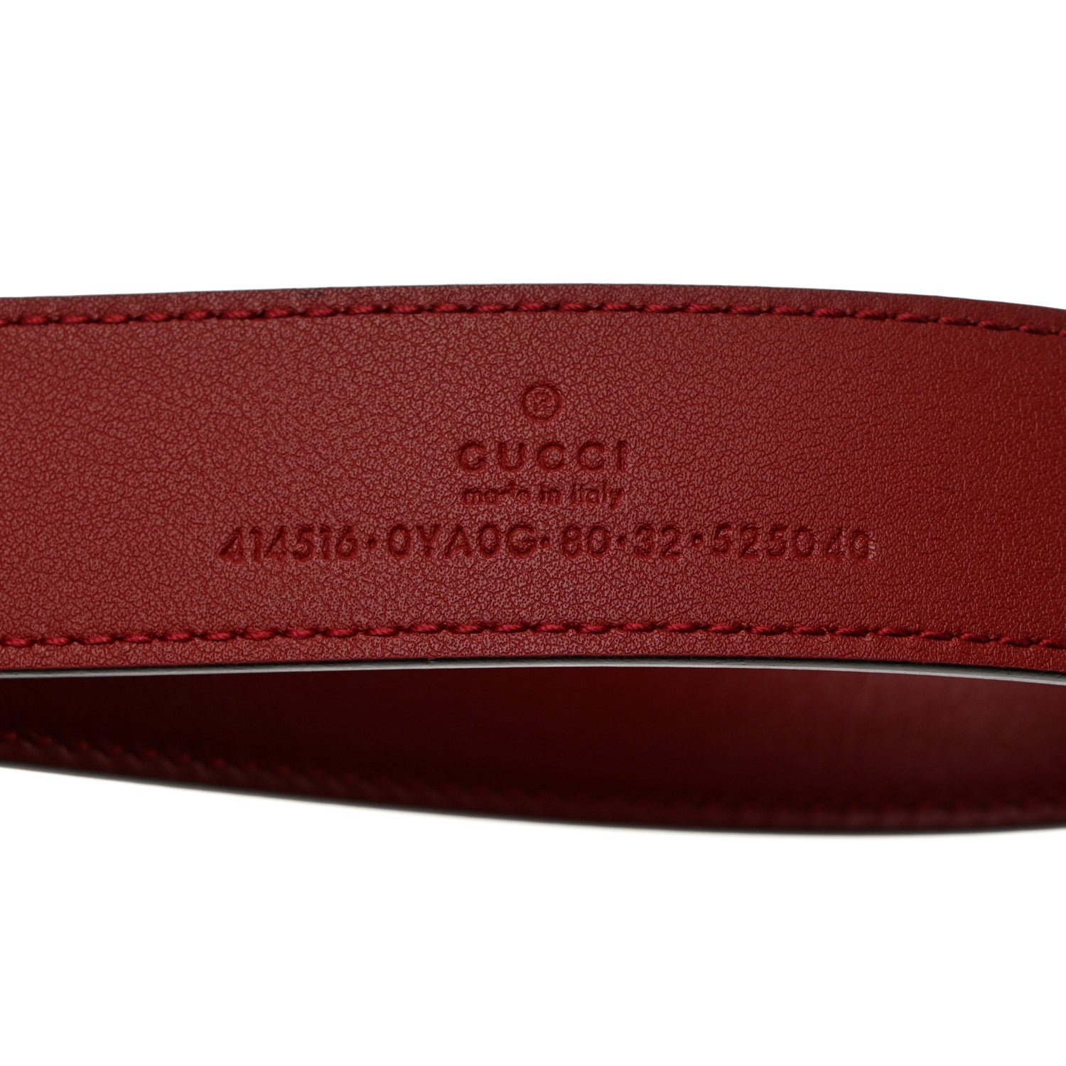 Gucci Plutone Calfskin Double G 30mm Belt 80 32 Rosso 5 of 5