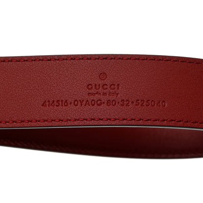 Gucci Plutone Calfskin Double G 30mm Belt 80 32 Rosso 5 of 5