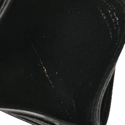 Saint Laurent Grain De Poudre Matelasse Chevron Monochrome Monogram Credit Card Case Black 5 of 7