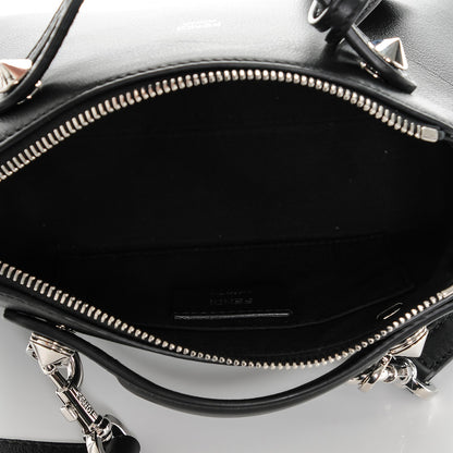 Fendi Vitello Dolce Crystal Heart Croc Tail Mini By The Way Boston Bag Black Rosso 5 of 6