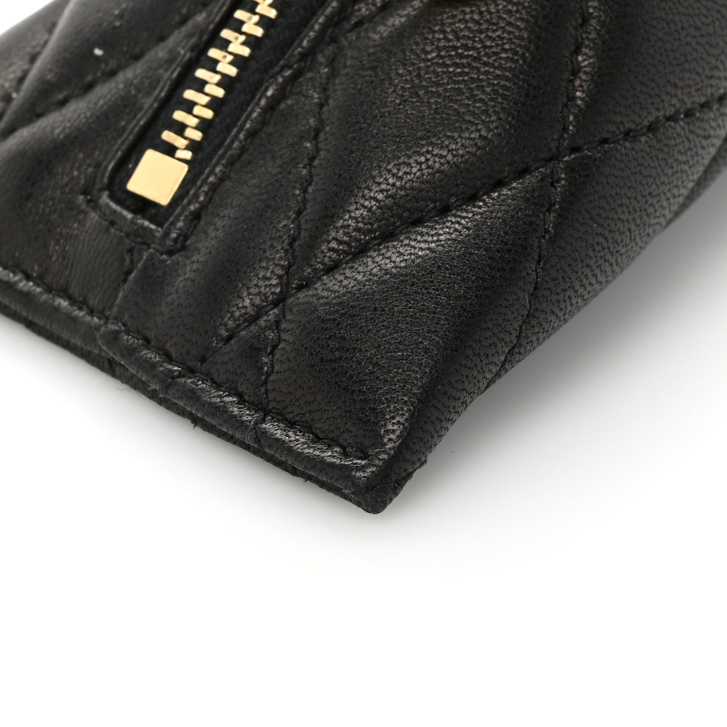 Lambskin Quilted Berlingo Bag Charm Black