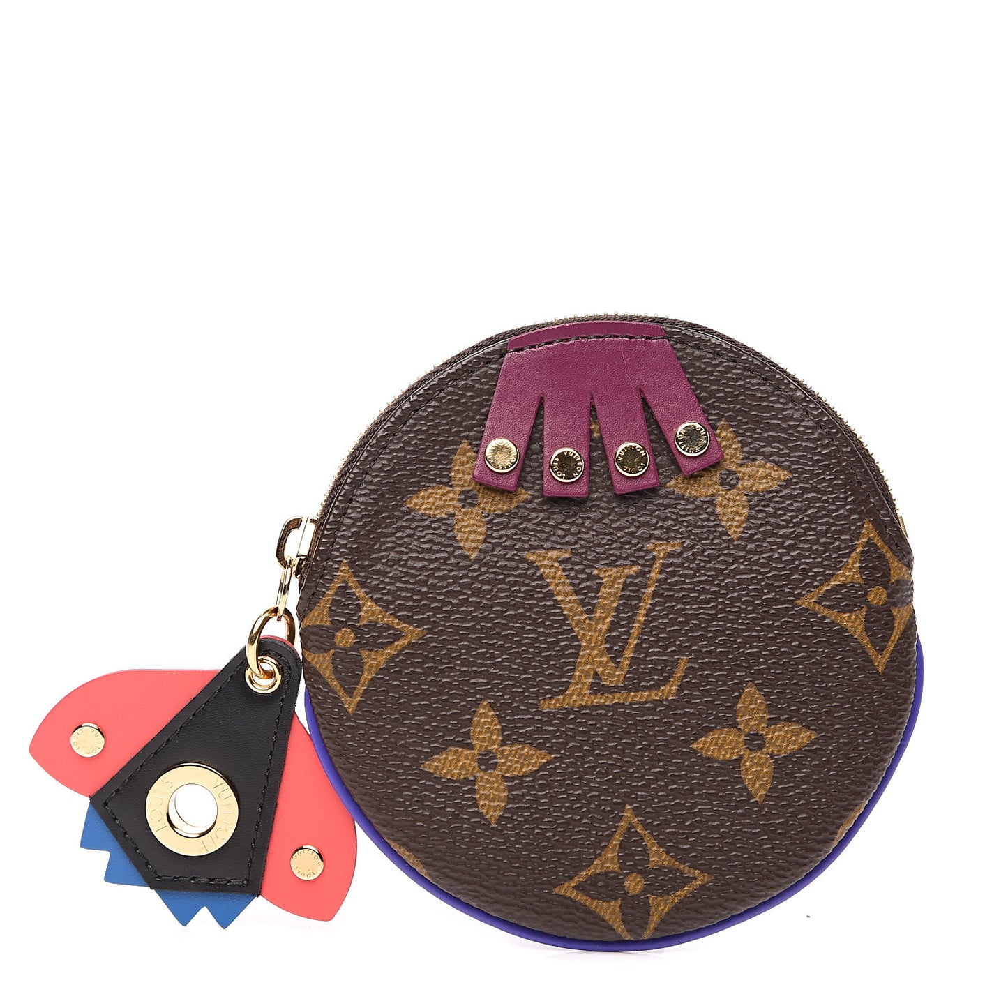 Monogram Totem Round Coin Purse Magenta