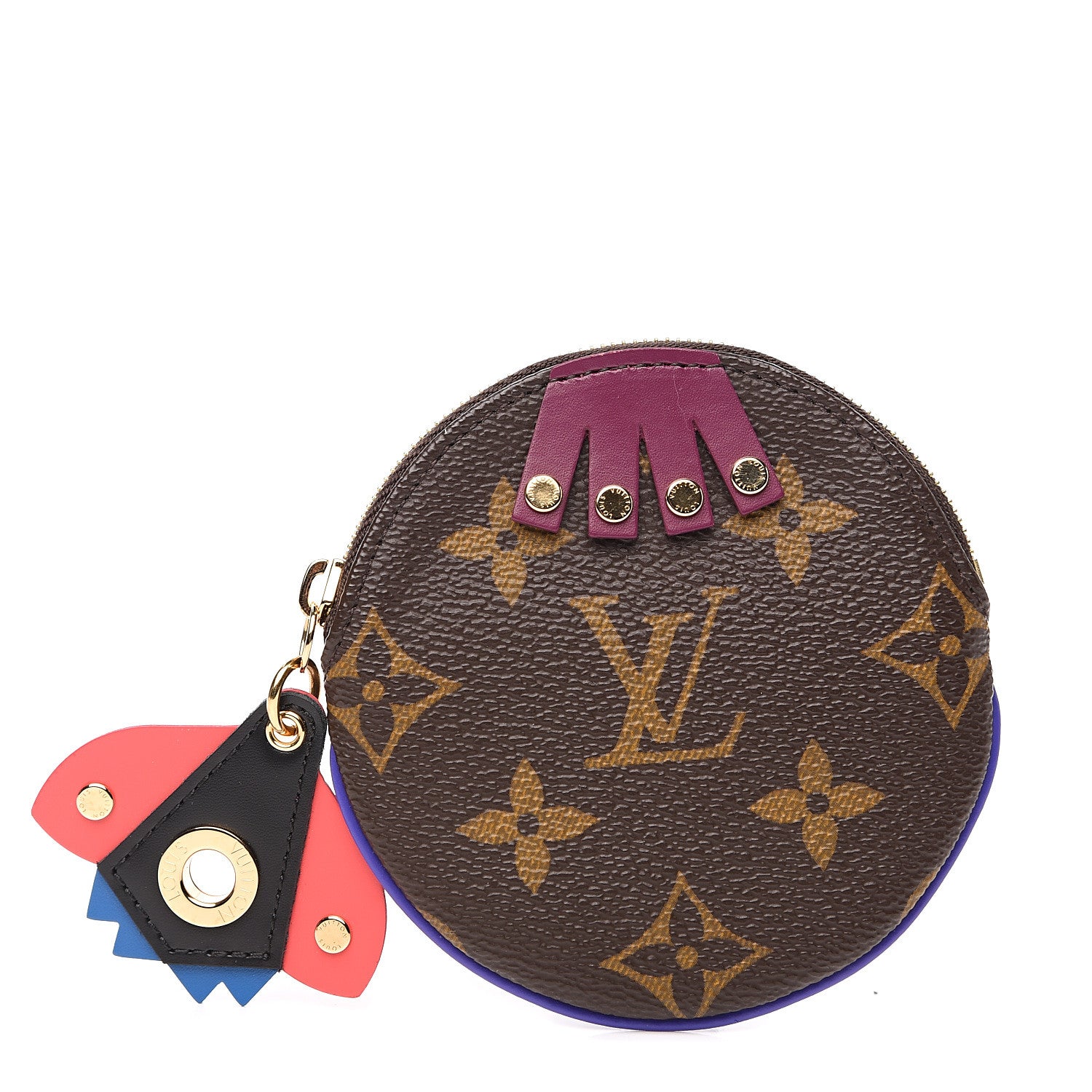 Louis Vuitton Monogram Totem Round Coin Purse Magenta 1 of 5