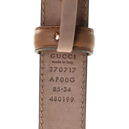 Gucci Moon Calfskin Interlocking G 25mm Belt 85 34 Camelia 3 of 4