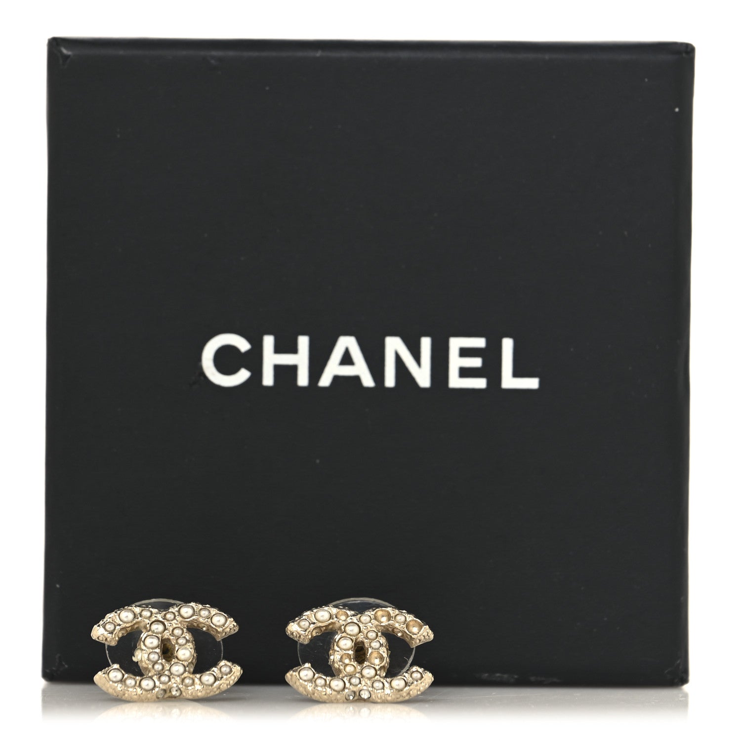 Chanel Pearl Crystal CC Earrings Gold 6 of 6