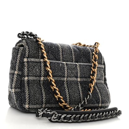 Chanel Tweed Quilted Medium Chanel 19 Flap Grey Navy 3 of 10