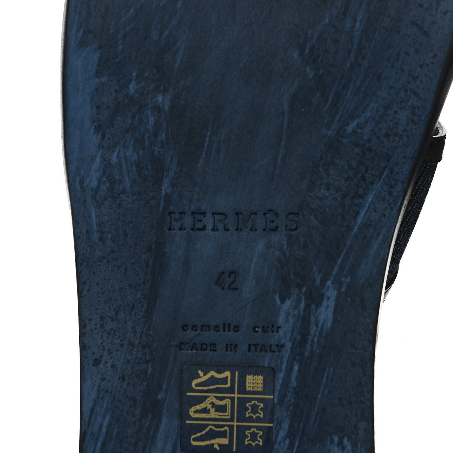 Denim Calfskin Mens Izmir Sandals 42 Bleu Brut