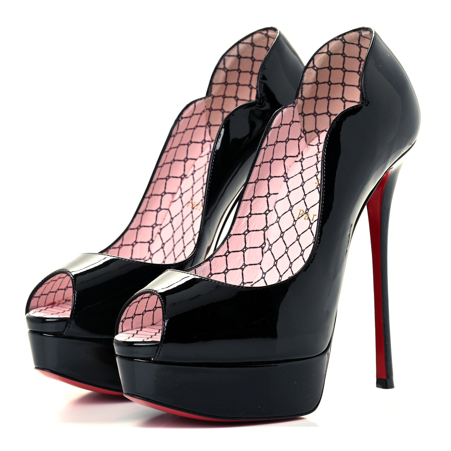 Patent Chick Up Alta 150 Peep Toe Pumps 37 Black