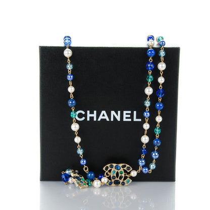 Chanel Pearl Beaded CC Belt Blue 6 of 6