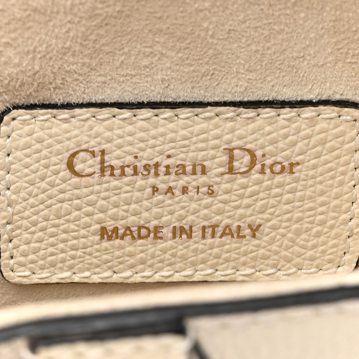 Grained Calfskin Mini Saddle Bag White