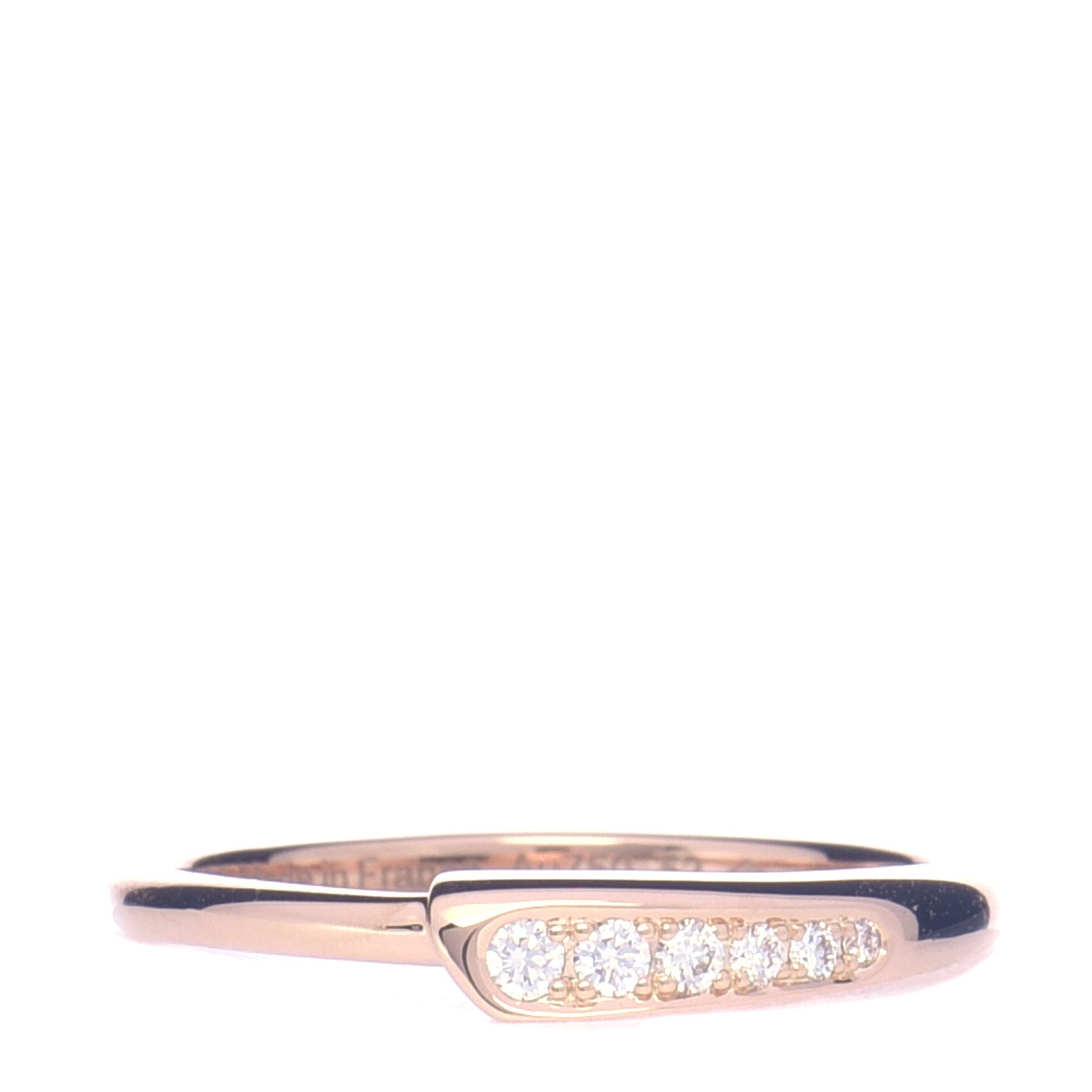 Hermes 18K Rose Gold Diamond Chaine d'Ancre Punk Ring 52 6 1 of 5