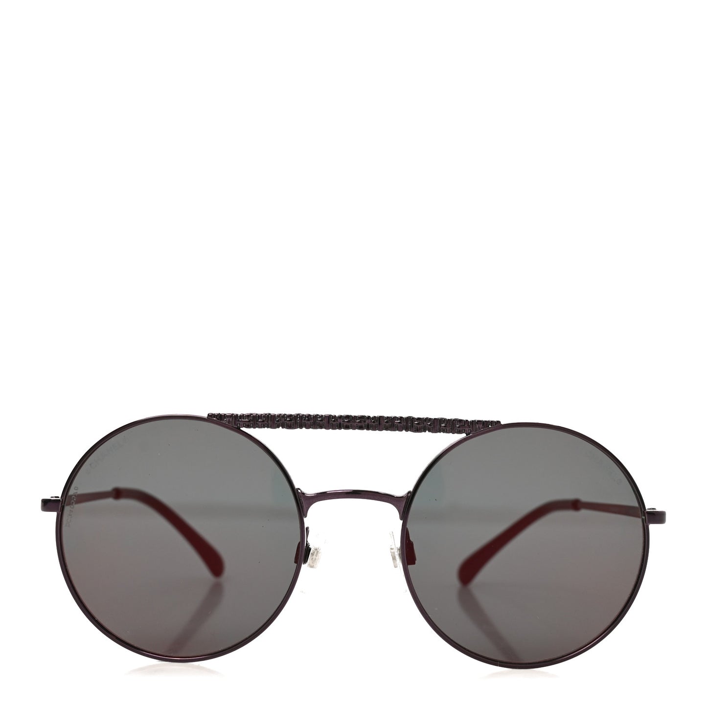 Metal Winter Round Sunglasses 4232 Bordeaux
