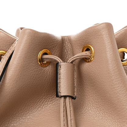 Prada Glace Calfskin Duet Logo Drawstring Shoulder Bag Cammeo 9 of 12