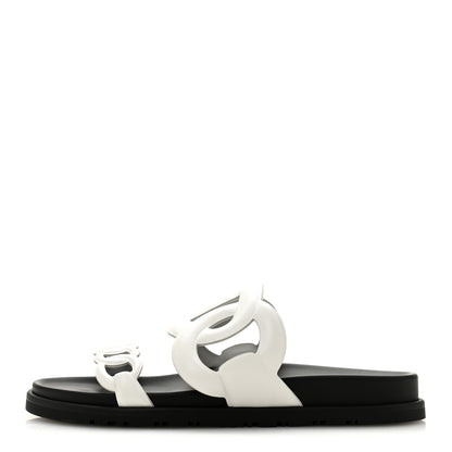 Hermes Nappa Womens Extra Sandals 37.5 White 1 of 10