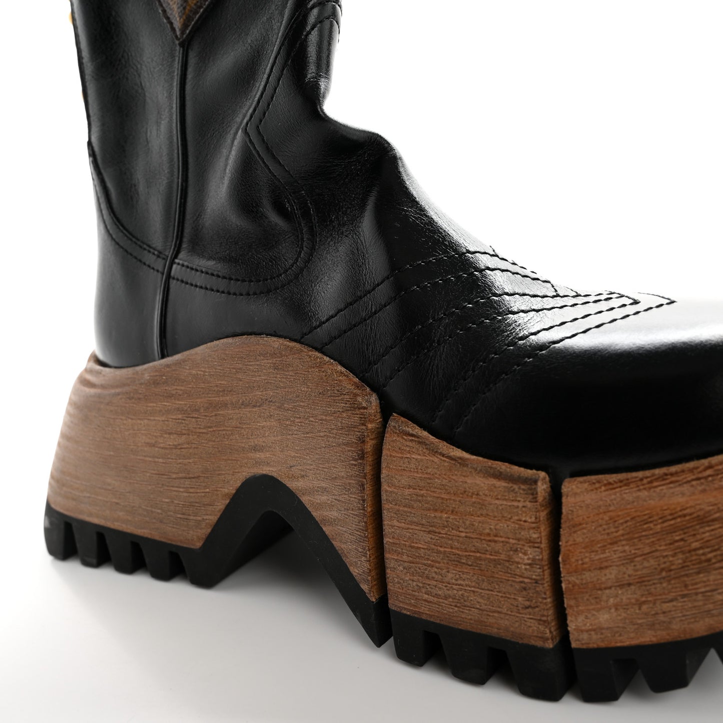 Patent Calfskin LV Zoom Platform Ankle Boots 38 Black