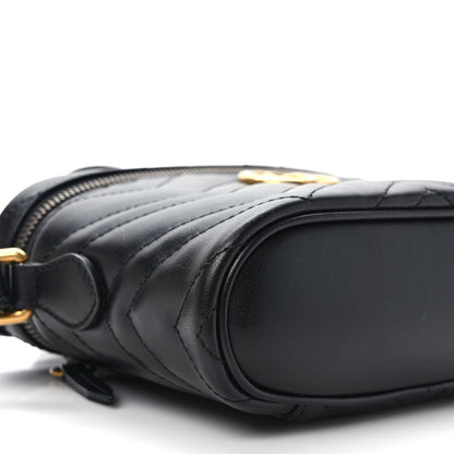 Gucci Calfskin Matelasse Small GG Marmont Vanity Cosmetic Case Black 7 of 9