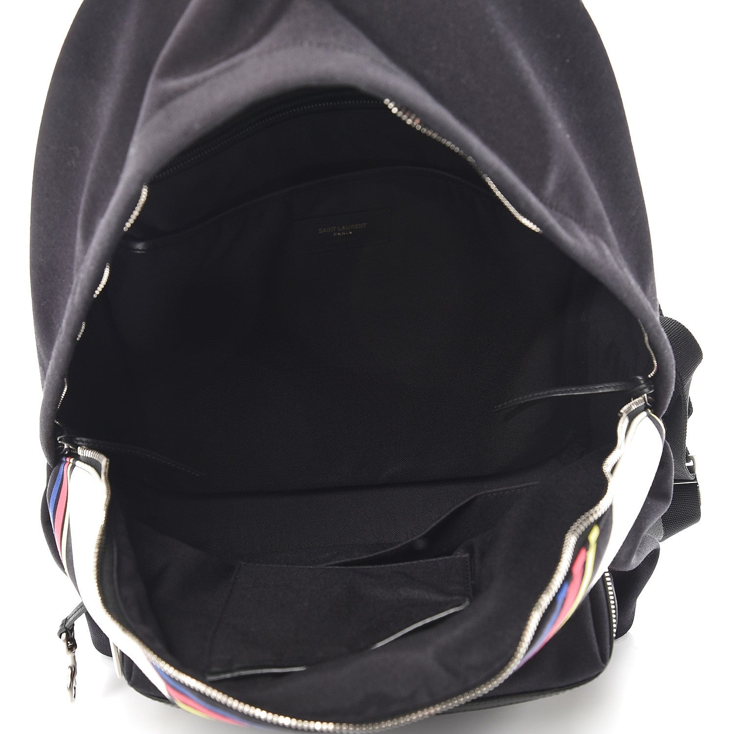 Saint Laurent Nylon Twill Dinosaur Print City Backpack Black Multicolor 6 of 16