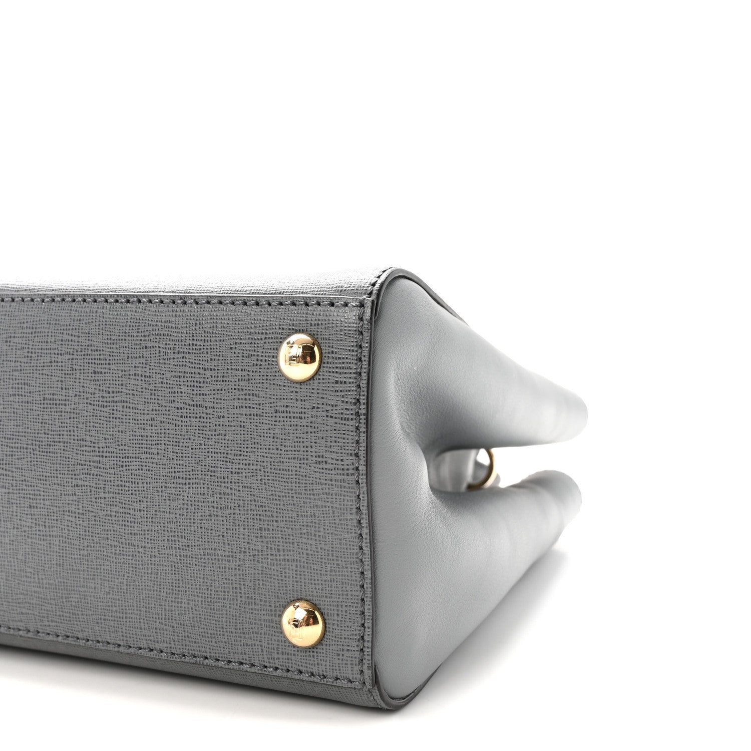 Fendi Vitello Elite Petite 2Jours Tote Grigio Grigio Chiaro 9 of 9