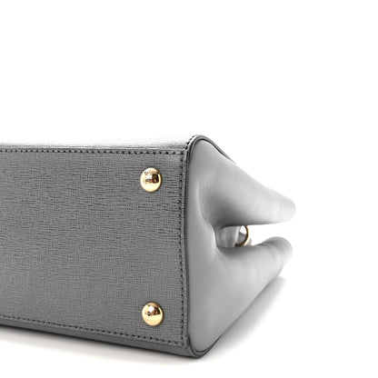Fendi Vitello Elite Petite 2Jours Tote Grigio Grigio Chiaro 9 of 9