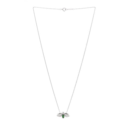 Tiffany Platinum Diamond Tsavorite Paper Flowers Firefly Pendant Necklace 2 of 4