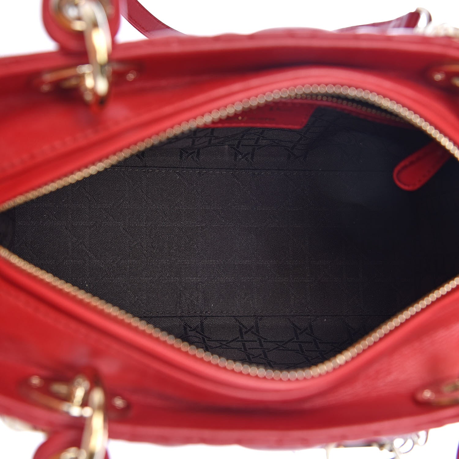 Christian Dior Lambskin Cannage Medium Lady Dior Red 5 of 10