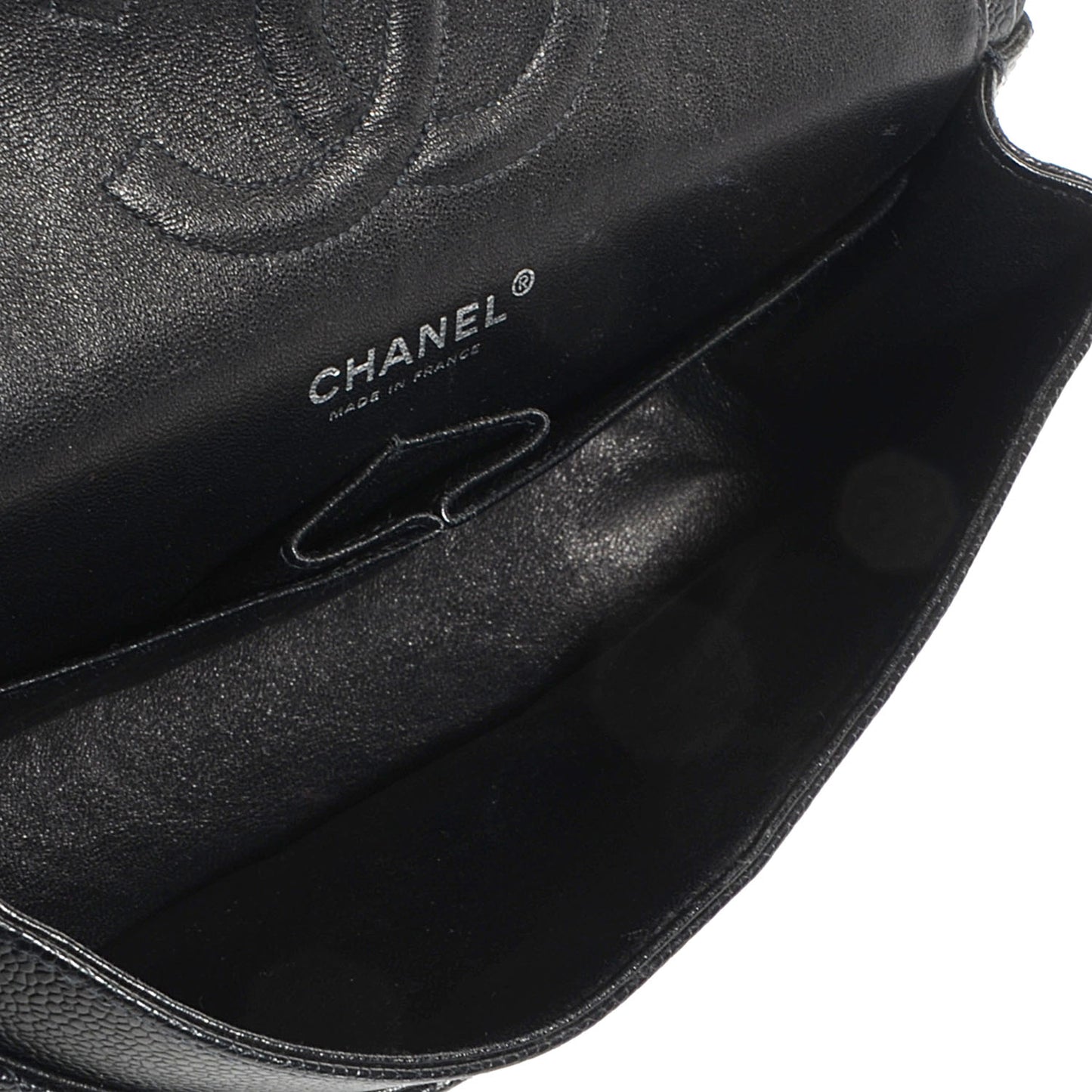 Caviar Quilted Medium Double Flap Black