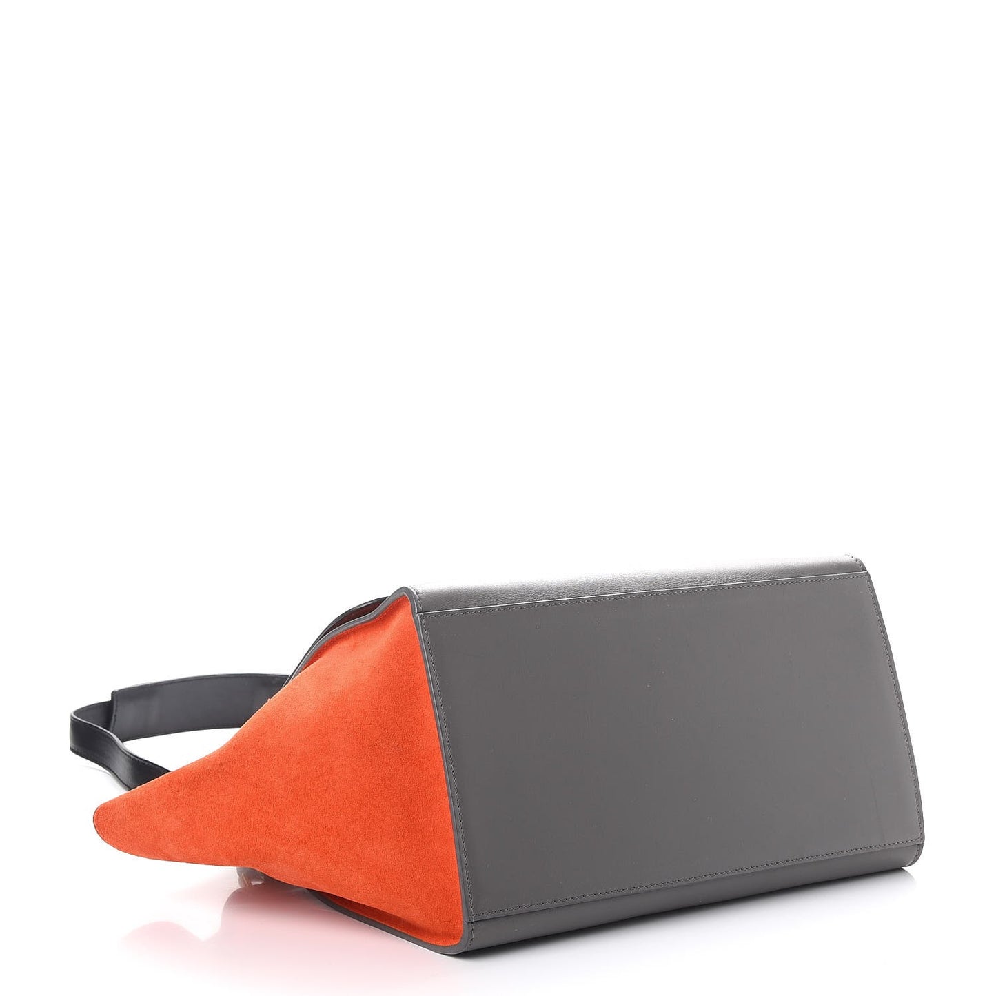 Smooth Calfskin Suede Medium Tri-Color Trapeze Flamingo