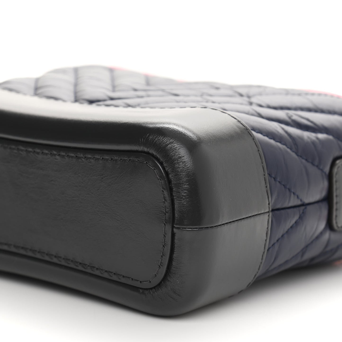 Aged Calfskin Chevron Quilted Small Gabrielle Hobo Dark Pink Navy