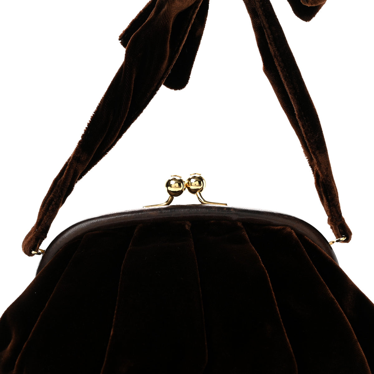 Chanel Velvet Kiss Lock Clutch Brown 9 of 13