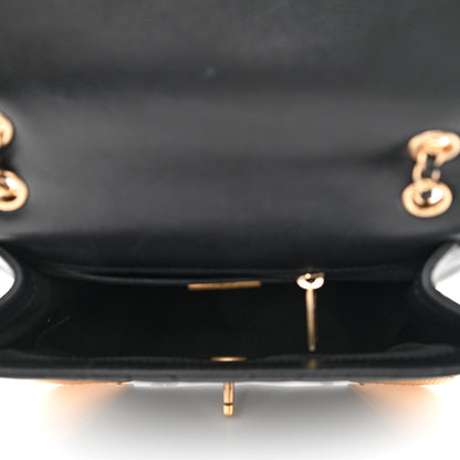 Chanel Calfskin Chevron Quilted Mini Rock The Corner Flap Black 5 of 10