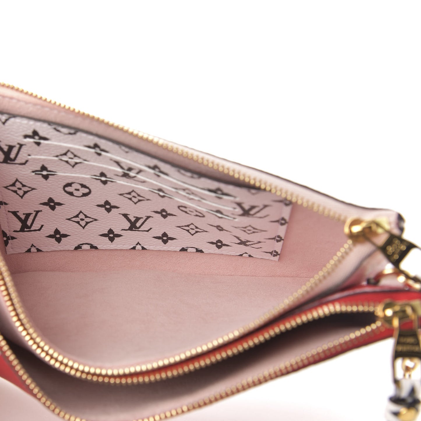 Monogram Giant Double Zip Pochette Rouge