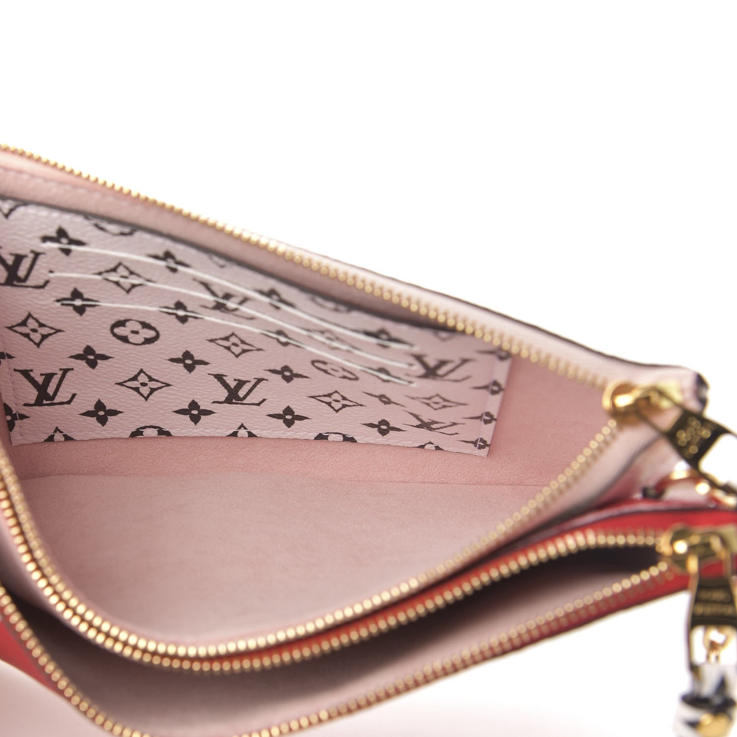 Louis Vuitton Monogram Giant Double Zip Pochette Rouge 6 of 11