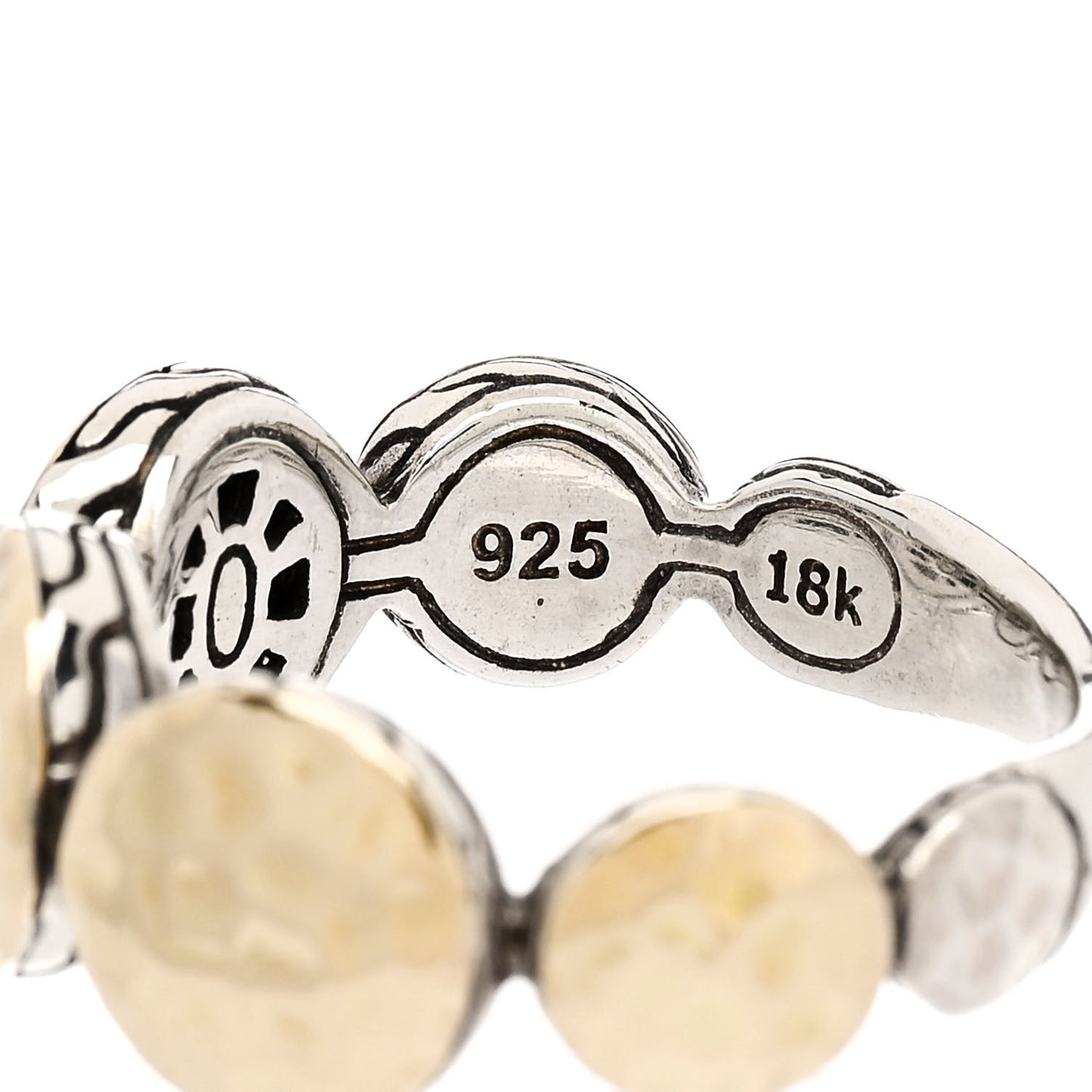 Sterling Silver 18K Yellow Gold Palu Dot Band Ring 57 8