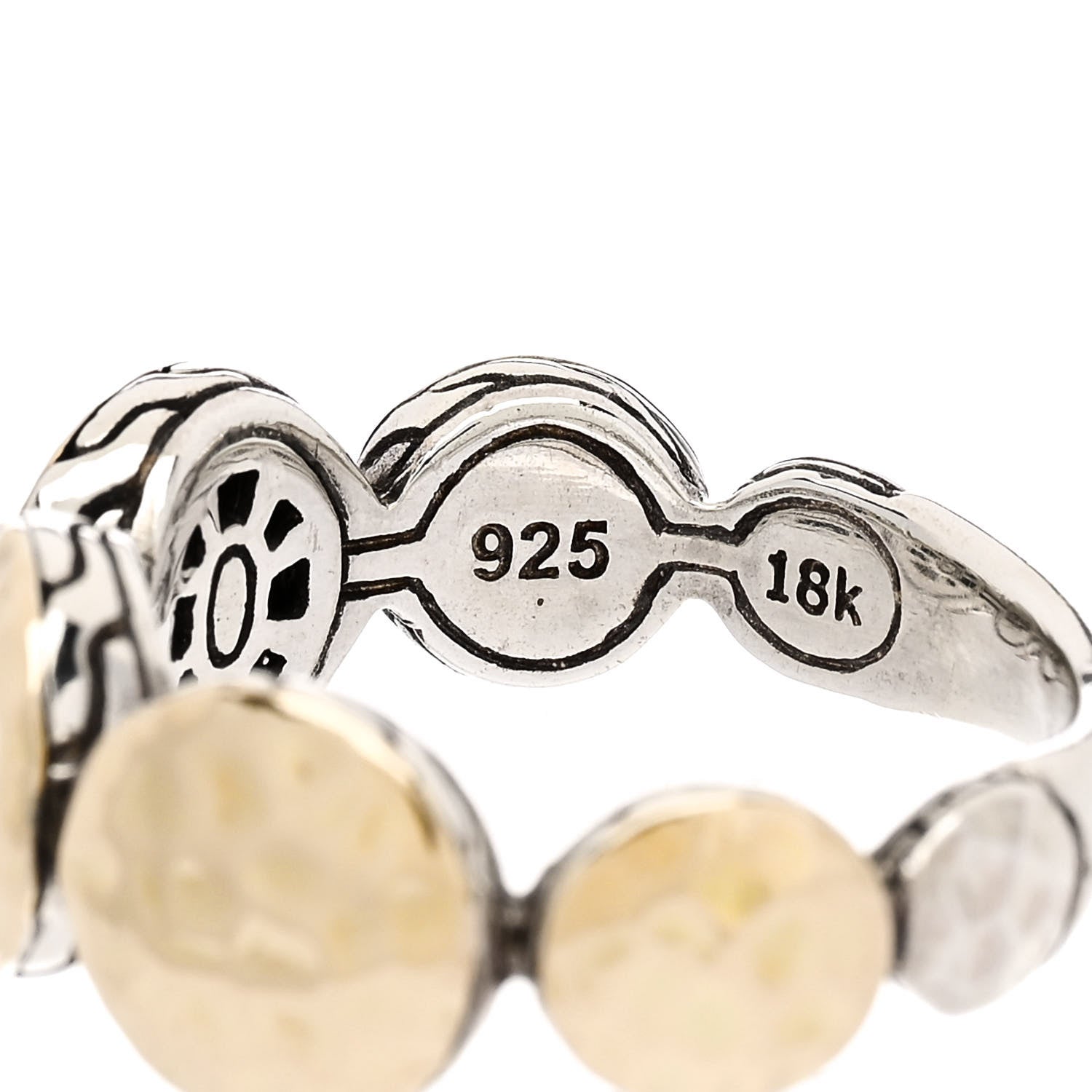 John Hardy Sterling Silver 18K Yellow Gold Palu Dot Band Ring 57 8 5 of 5