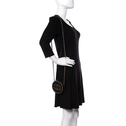 Chanel Lambskin Quilted Round Filigree Chain Around Crossbody Black 2 of 10