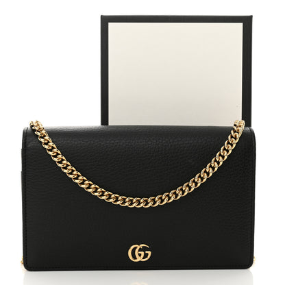 Gucci Calfskin Mini GG Marmont Chain Wallet Black 10 of 10