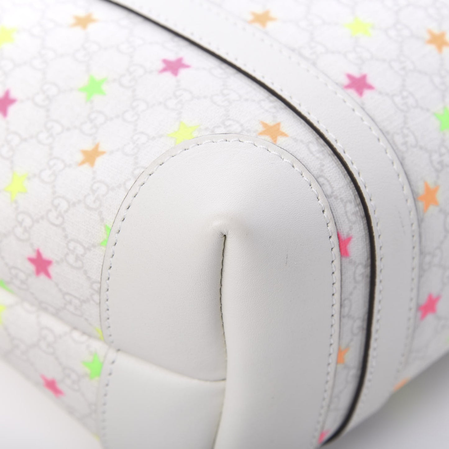 GG Supreme Monogram Stars Childrens Tote White