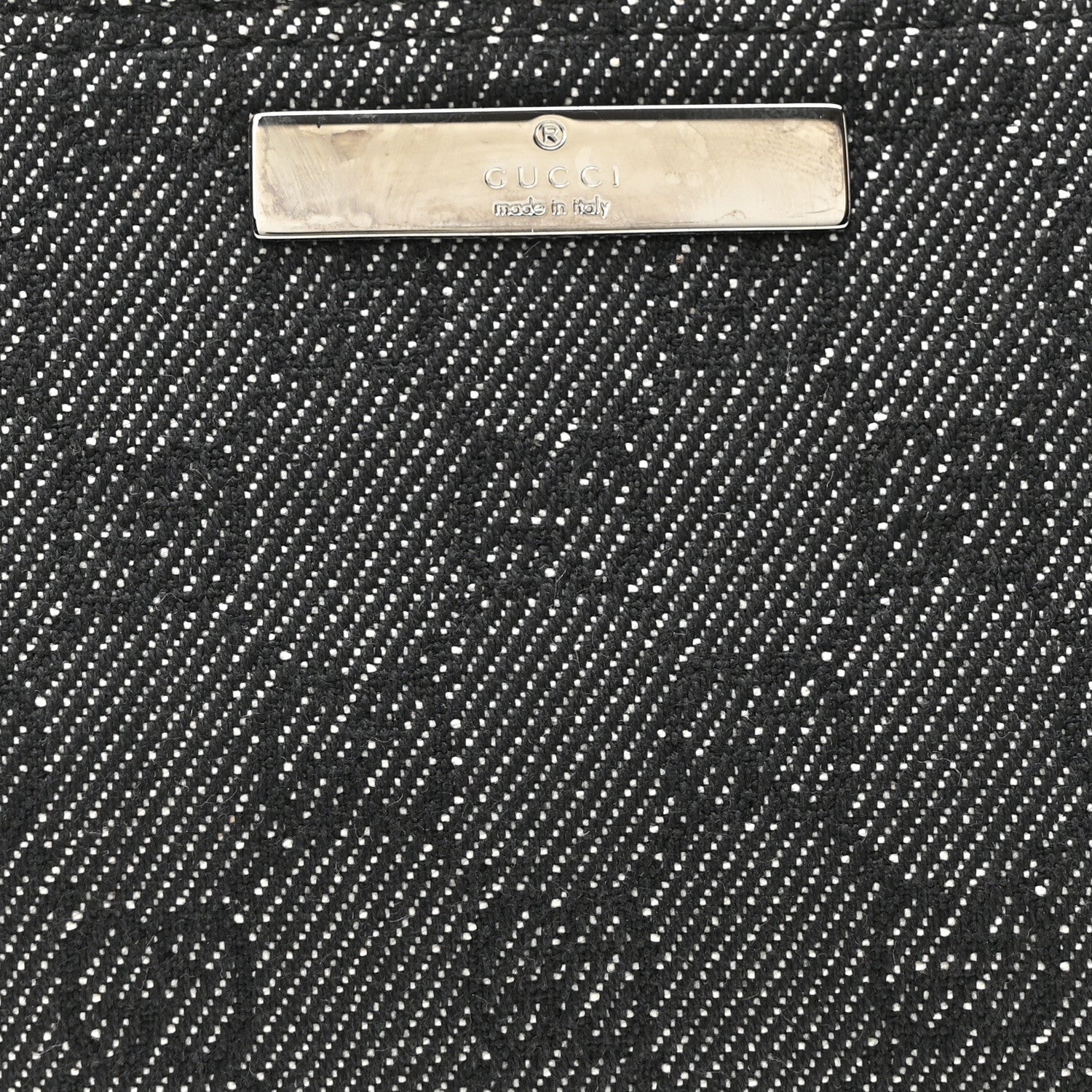 Gucci Denim Monogram Boat Pochette Black 8 of 10