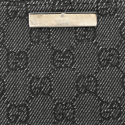 Gucci Denim Monogram Boat Pochette Black 8 of 10