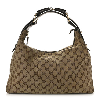 Gucci Monogram Medium Horsebit Chain Hobo Dark Brown 1 of 9