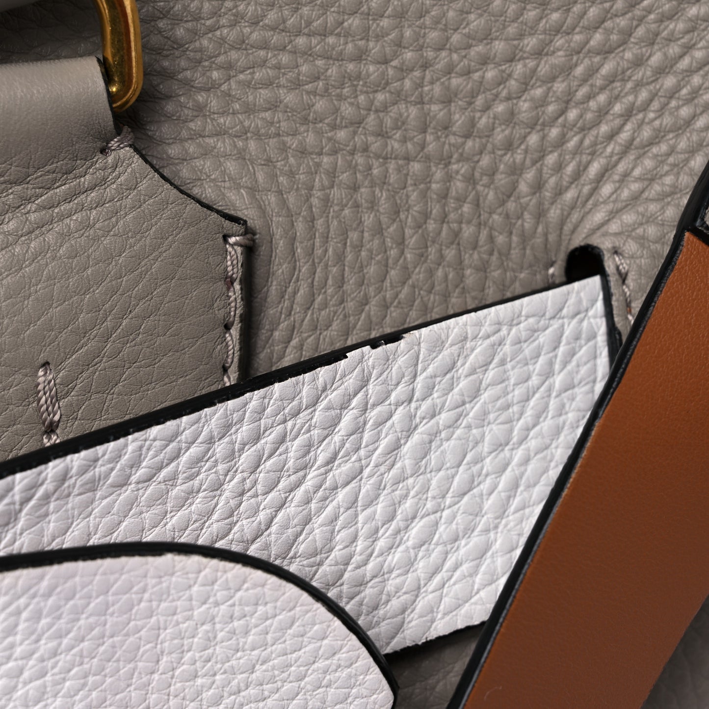 Soft Grain Calfskin Medium Belt Bag Mineral Grey