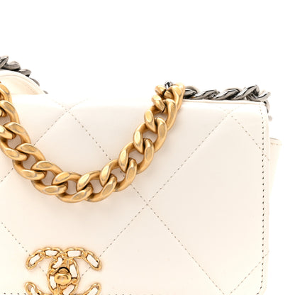 Chanel Lambskin Quilted Chanel 19 Wallet On Chain WOC White 9 of 13