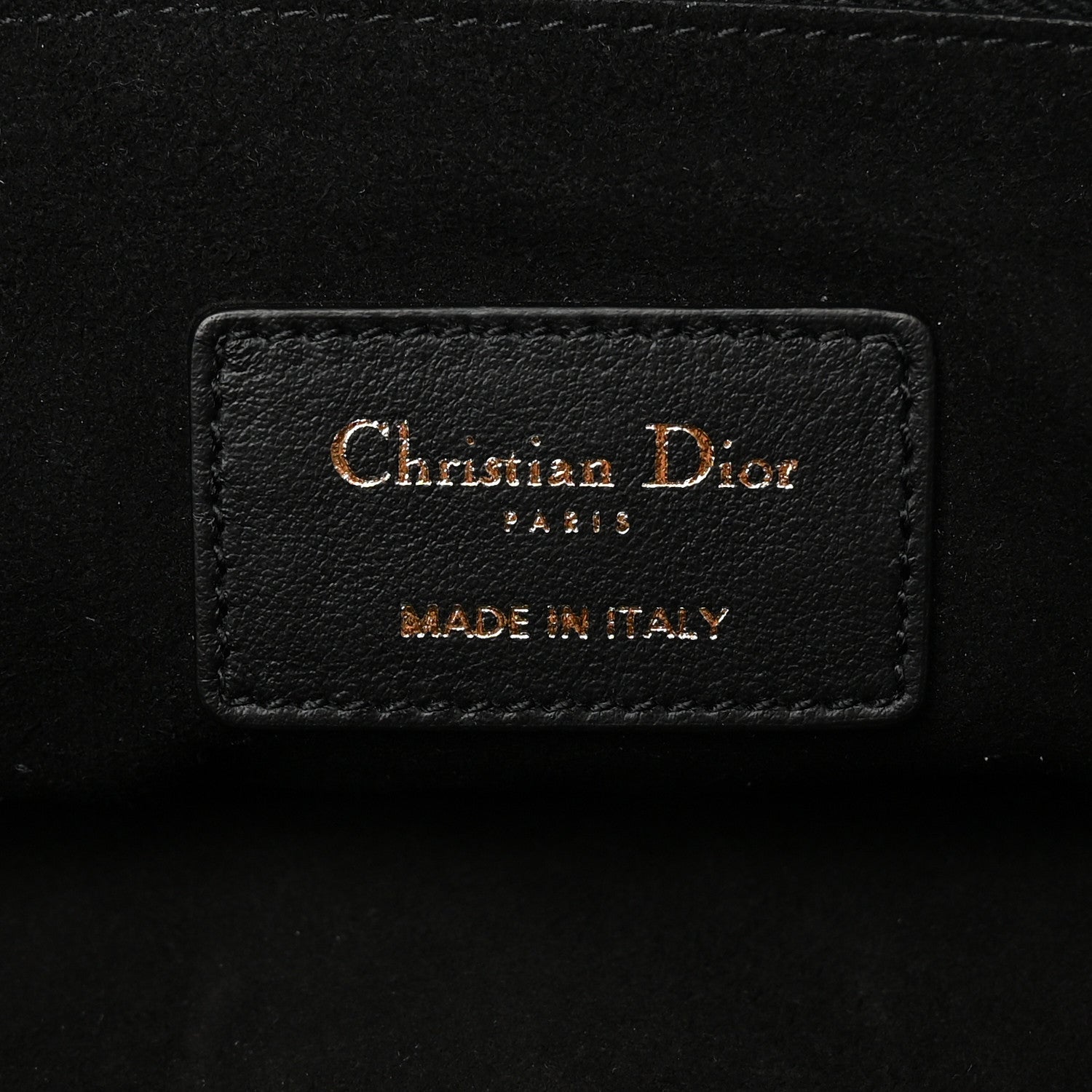 Christian Dior Calfskin Embossed Logo Zip Clutch Black 7 of 9