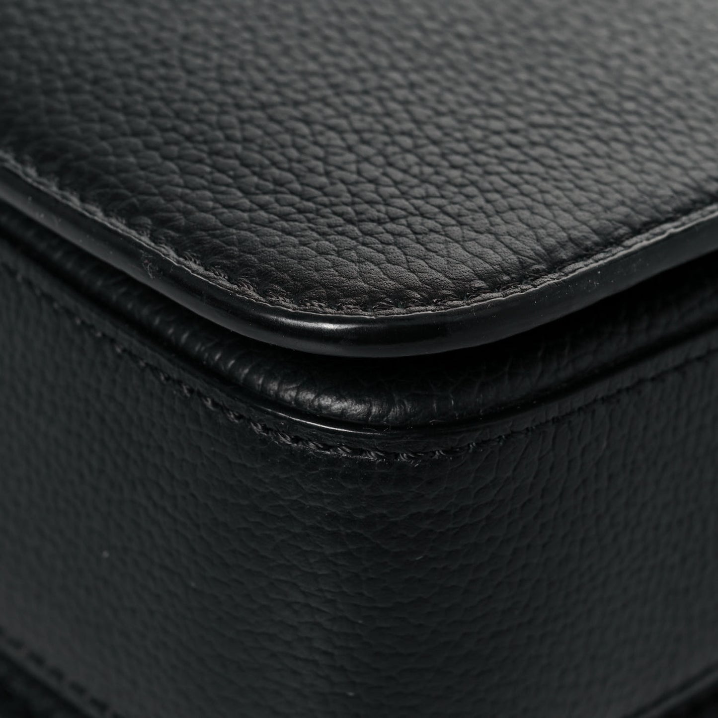Visetos Calfskin Spot Park Avenue Medium Shoulder Bag Dark Grey Black