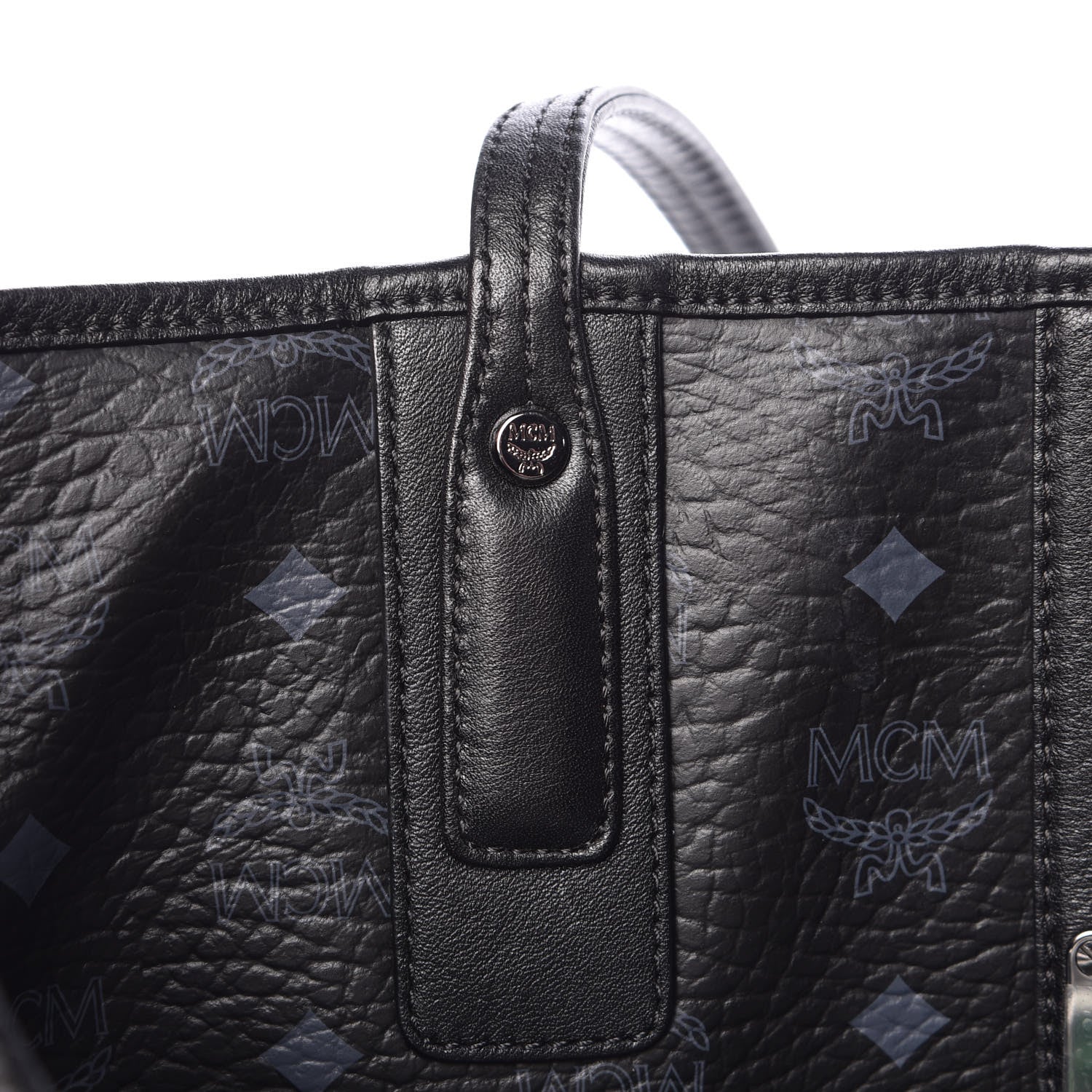 MCM Visetos Large Liz Reversible Shopper Tote Black 23 of 35