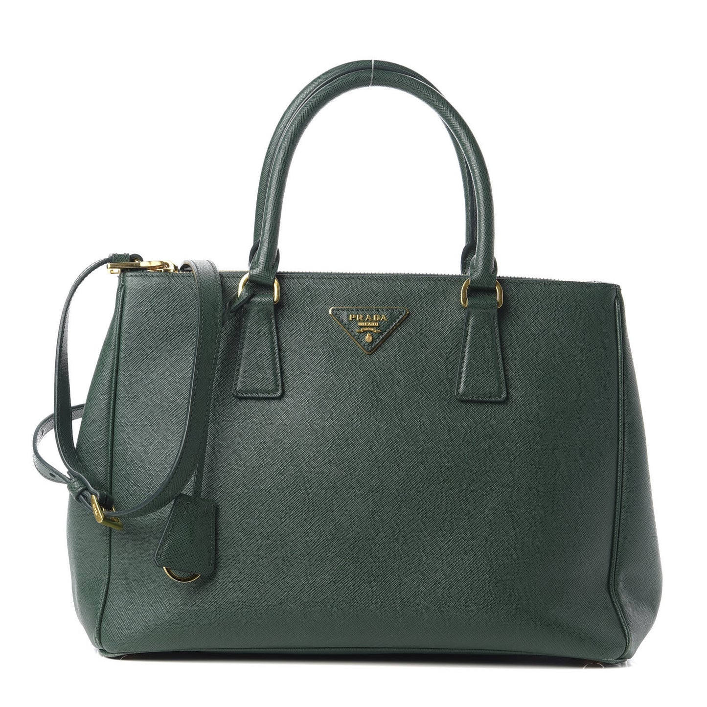 Saffiano Medium Galleria Double Zip Tote Biliardo