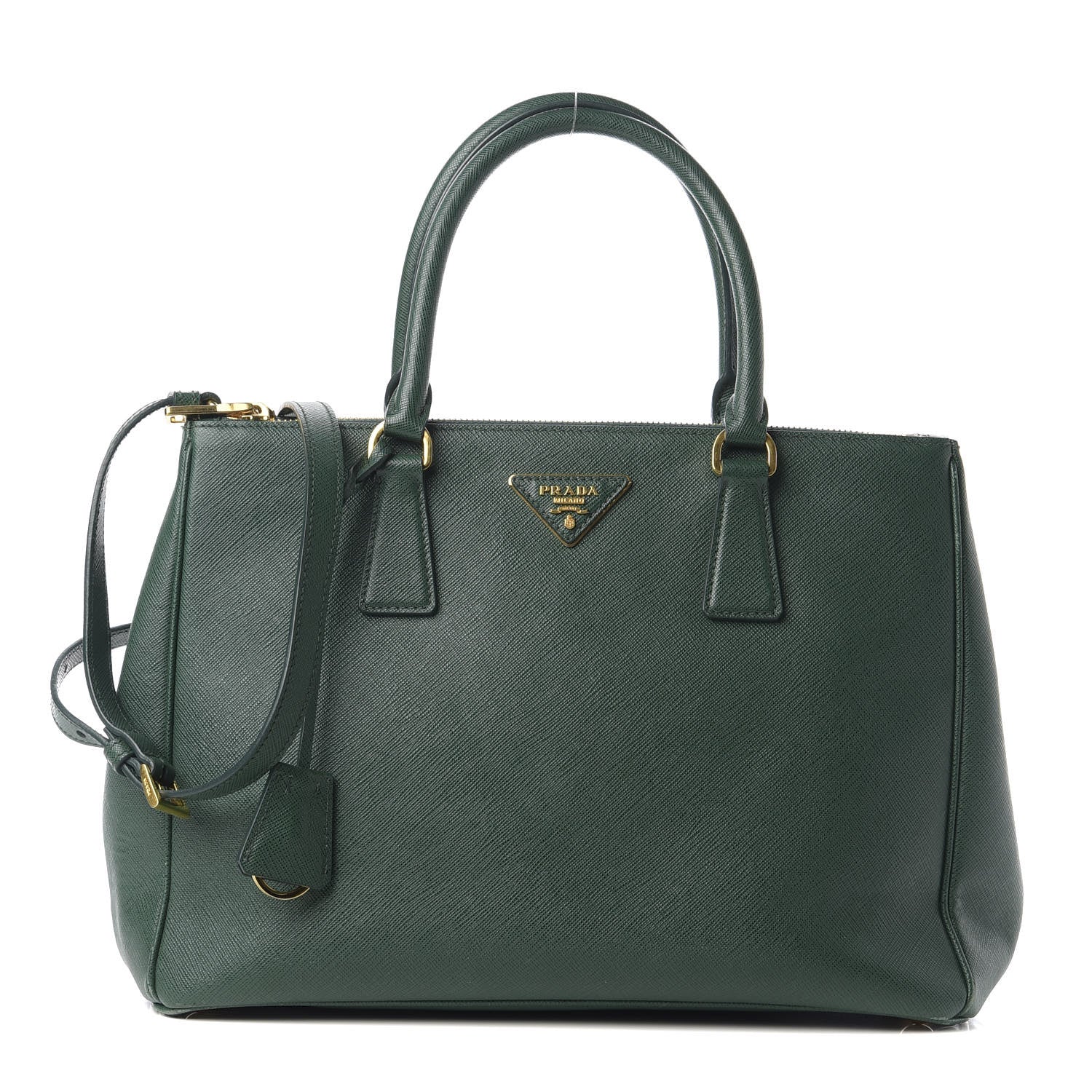 Prada Saffiano Medium Galleria Double Zip Tote Biliardo 1 of 9