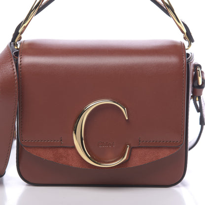 Chloe Shiny Calfskin Suede Mini C Bag Sepia Brown 7 of 10