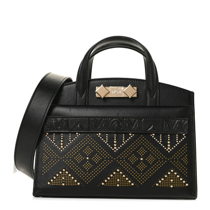 MCM Calfskin Lux Studded Milano Tote Black 1 of 14