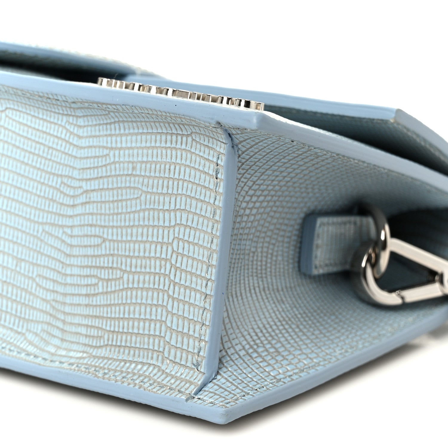 Jacquemus Calfskin Lizard Embossed Le Grand Bambino Light Blue 10 of 10